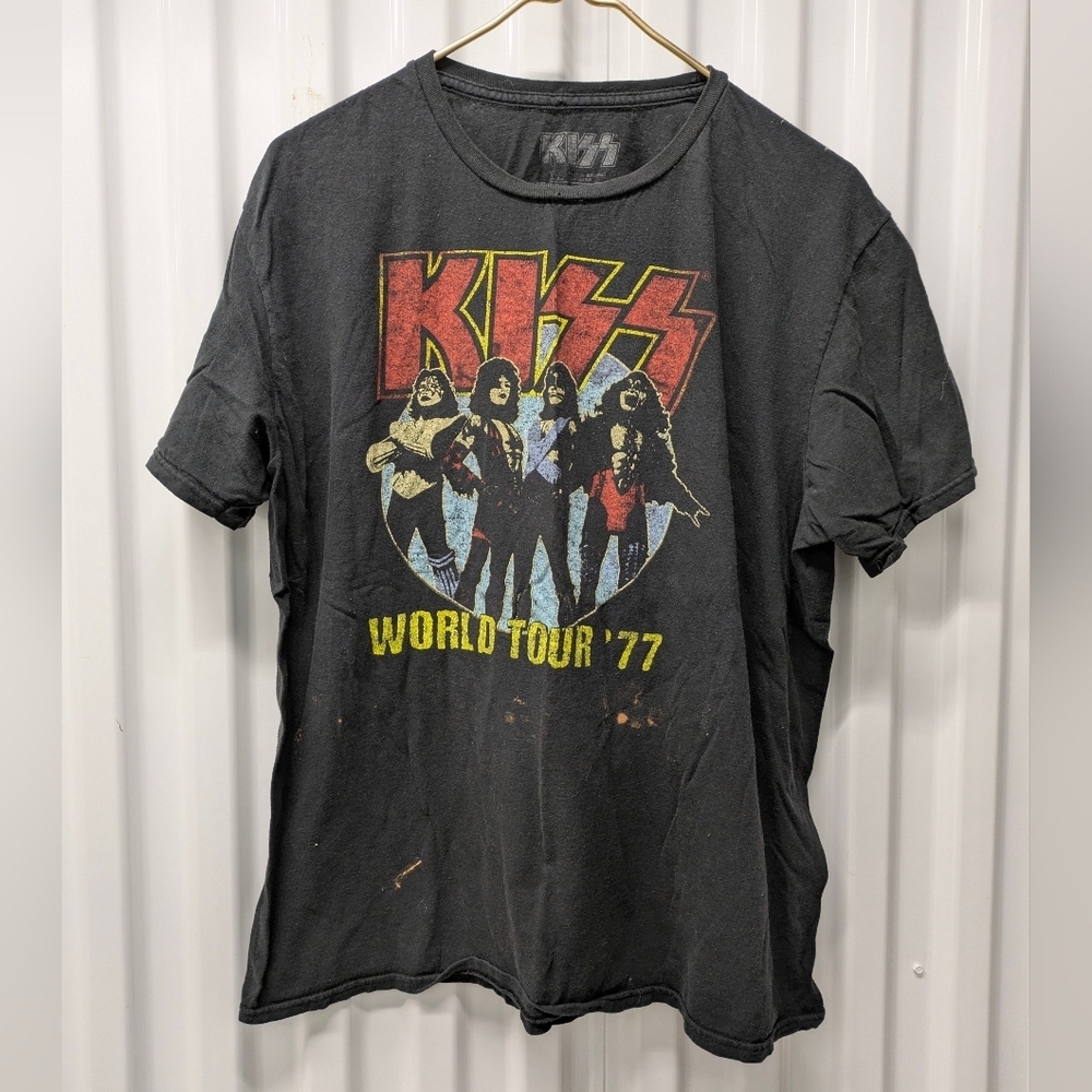 Kiss  Charcoal World Tour '77 Tee